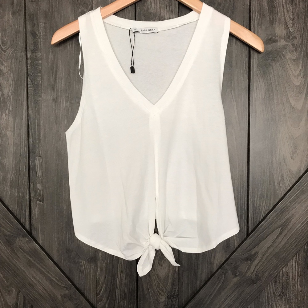 Easy Wear White Cotton Cropped Top- size Small - New